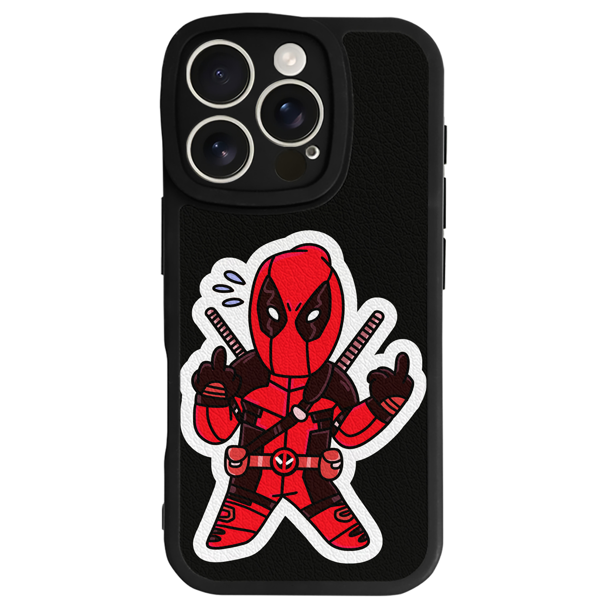 （画像用） Deadpool デッドプール 【iPhone 16シリーズ対応】シリコンスマホケース（レザー調） 材質：シリコン